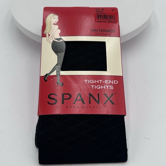 Spanx Body-shaping Tight-End Tights Black Size B Patterned Slimming Bodyshapping - Picture 1 of 7
